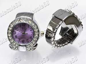 WOW!!! FREE 50pcs stainless steel rhinestone watch ring  