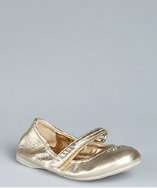 Prada KIDS Prada Sport gold leather mary jane ballet flats style 