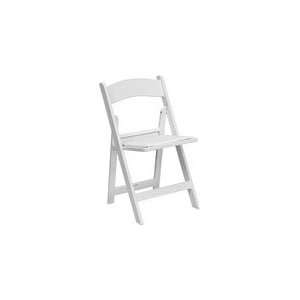   White Resin Folding Chair with White Vinyl Padded Seat: Home & Kitchen