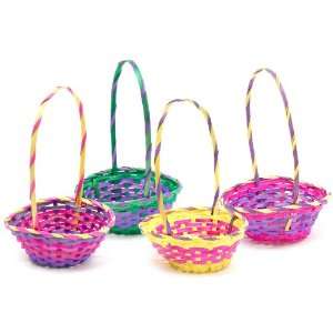   Fun Express Multi Colored Round Bamboo Easter Basket 