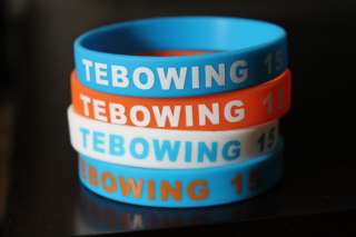 Tim Tebow #15 Tebowing Wristband Blue, Orange, White New Denver 