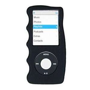 BLACK Handi Grip Soft Rubber Silicone Skin Cover for Apple iPod Nano 