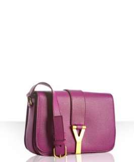 Yves Saint Laurent purple leather Chyc flap shoulder bag   