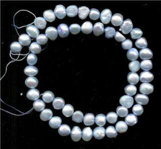FRESHWATER PEARLS Loose Beads Blue Side Drilled Lot# 8  