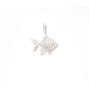   Silver 20 Long Lip Chain Necklace with Charm Fish and Clasp Jewelry