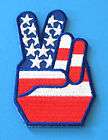 AMERICAN FLAG PEACE SIGN V FOR VICTORY PATCH   XL LARGE embroidered 