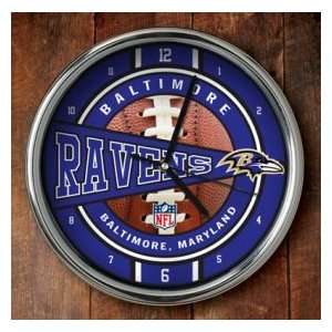  Baltimore Ravens Chrome Wall Clock