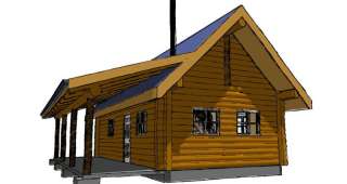 16x30 small cabin with porch log package   WHOLESALE  