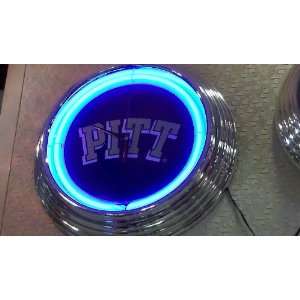 Pitt Panther 18 in Neon Wall Clock 