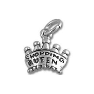   Sterling Silver Shopping Queen Charm (Crown   Tiara) 
