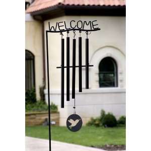  Wind Chime, Metal Stand, Welcome Patio, Lawn & Garden