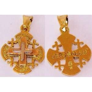   18k Gold Jerusalem Cross Mens Style 1 inch or 2.5 cm: Everything Else