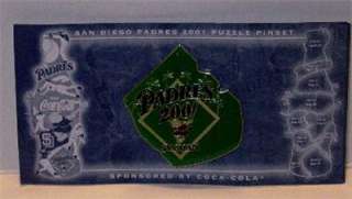 Coca  Cola San Diego Padres 2001 Puzzle Pinset Piece  