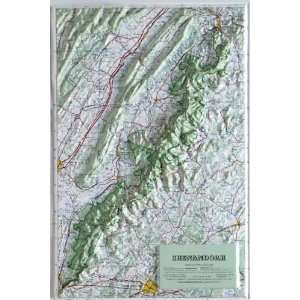  SHENANDOAH NATIONAL PARK Raised Relief Map with Black 