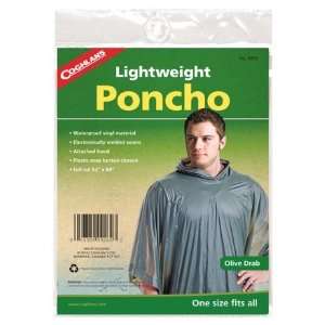 Coghlans Lightweight Poncho Rain Gear   Olive Drab  