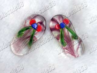 Wholesale 24pc charm crystal murano glass shoes pendant  
