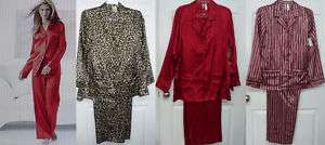 Ambrielle Satin Pajamas womans sizes; S M 1X 2X 3X NEW  