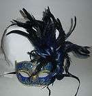 BLUE GOLD Masquerade Mask Mardi Gras Mask Venetian Mask W Large 