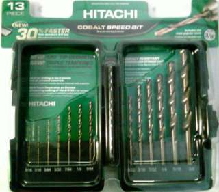 NEW HITACHI 13 PIECE PC COBALT DRILL BIT SET 728088  