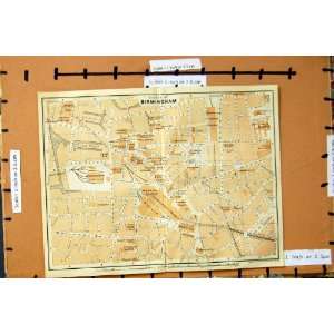  1906 MAP STREET PLAN TOWN CENTRE BIRMINGHAM ENGLAND: Home 