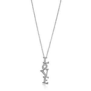   CZ Accent LOVE Pendant Necklace   Womens Necklaces Jewelry Jewelry