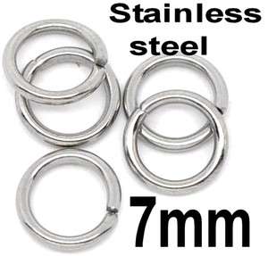 500x STAINLESS STEEL open JUMP RINGS 7mm for jewelry & crafts  
