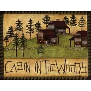 Cabin in the Woods by Cindy Shamp 16x12:  Home & Kitchen