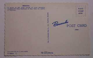 1965 Aerial Map Greetings Landmarks Bermuda Postcard  