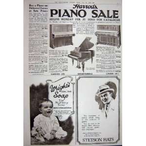  Advertisement 1922 Harrods Pianos Stetson Hats WrightS 
