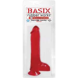  Basix 8in dong w/suction cup   red