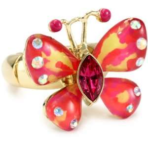 Betsey Johnson Hawaii Luau Butterfly Stretch Ring, Size 7.5
