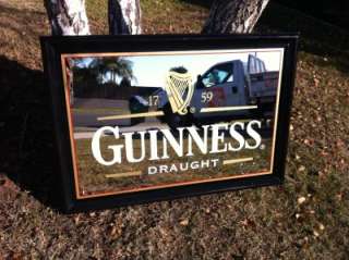 LARGE GUINNESS DRAUGHT BEER BACK BAR MIRROR PUB ADVERTISING SIGN! big 