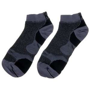  DeFeet Levitator Lite Low Cuff Sock LG Black/Gray Sports 