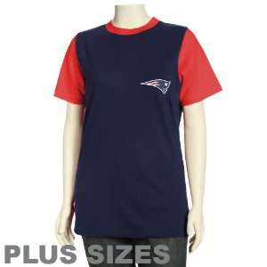   New England Patriots Womens Plus Size Ringer Top