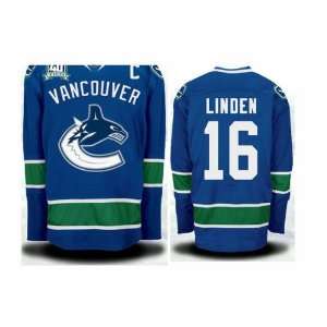 40TH NHL Jerseys Vancouver Canucks #16 Trevor Linden BLUE Authentic 
