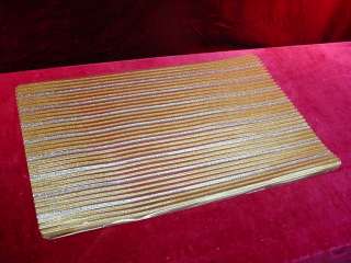 Vintage 1960s 4 PLACEMATS Gold Silver SPARKLE Stripe  