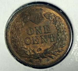 1876 INDIAN ONE CENT GEM BU RED + BROWN VERY NICE  