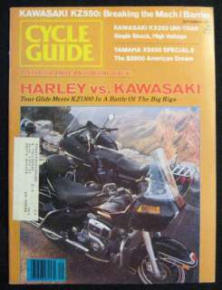 CYCLE GUIDE Magazine September 1980 Harley vs Kawasaki  