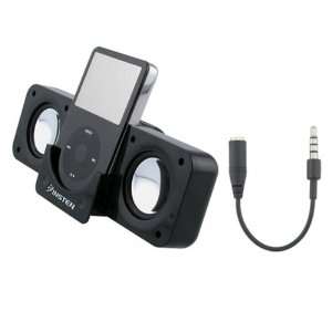  eForCity Dock Station Speaker + Black 3.5mm Audio Adapter For Apple 