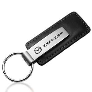  Mazda Zoom Zoom Black Leather Key Chain: Automotive