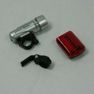 Silver Bike Bicycle Torch 5 LED Head Light +5 Tail Rear Lamp  