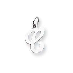    Sterling Silver Stamped Initial C Charm   JewelryWeb Jewelry