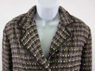 BILL BLASS Purple Tweed Skirt Jacket Suit Set Sz 14  
