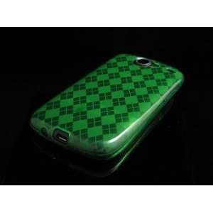 Green Hard Rubber Accessory Argyle Design Case + Screen Protector for 