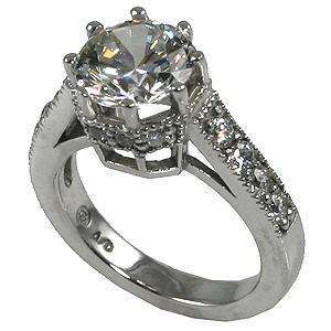 36 BRILLIANT ROUND CUT SOLITARE ENGAGEMENT RING WITH ACCENTS SOLID 
