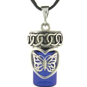  Cobalt Blue Glass Butterfly Keepsake Urn