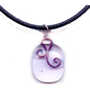  Lavender Fused Glass Pendant   Jewelry by Elisabeth   USA 
