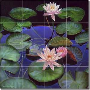 As Above So Below by Leslie Macon   Artwork On Tile Water Lily Ceramic 