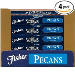 Fisher Pecan Halves, Printed Box, 6 Ounce Packages (Pack of 4)