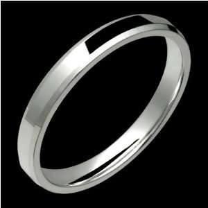 Belle   Exclusive 3mm Wide Platinum Wedding Band with Bevelled Edge 